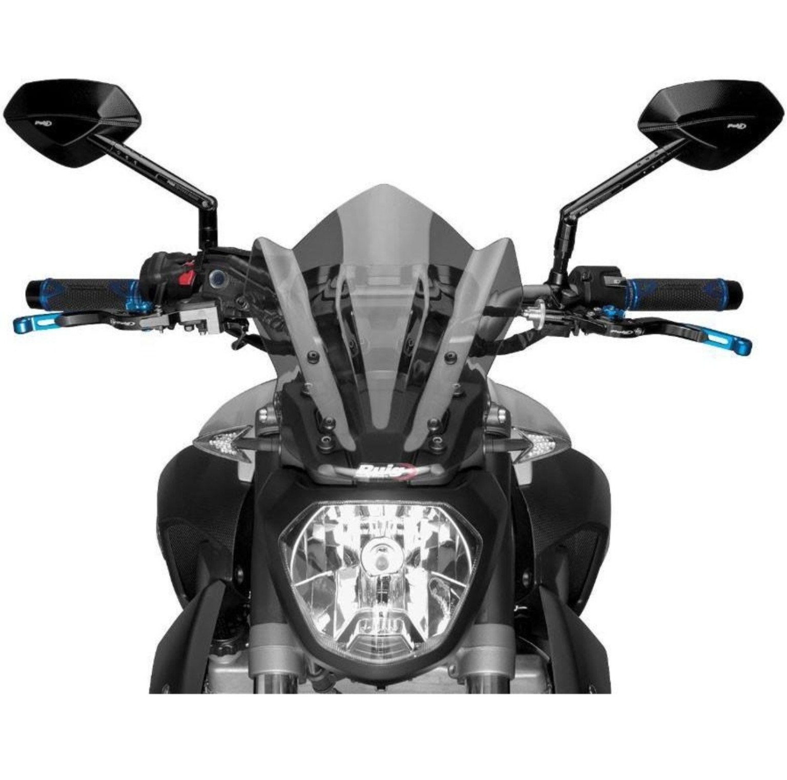 Moto équipée d'accessoires